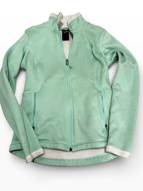 The North Face Mint Green Fleece Zip-Up Jacket